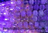 RBBS10 15 inches 8*12mm faceted wheel amethyst gemstone beads