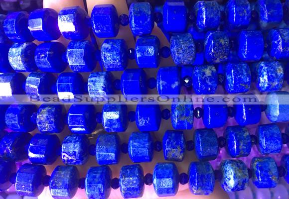 RBBS18 15 inches 8*12mm faceted wheel lapis lazuli gemstone beads