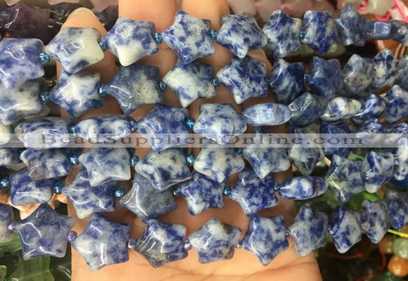 RGBS06 15 inches 16mm star blue spot jasper gemstone beads