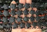 RGBS11 15 inches 16mm star black lava gemstone beads wholesale