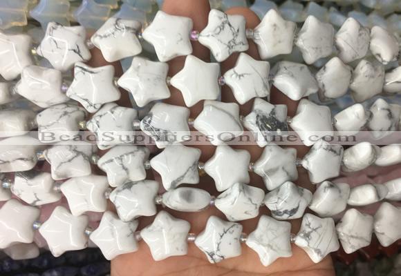 RGBS17 15 inches 16mm star white howlite gemstone beads wholesale