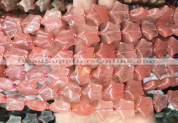 RGBS27 15 inches 16mm star cherry quartz gemstone beads wholesale