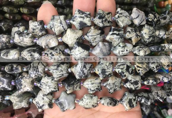 RGBS35 15 inches 16mm star black jasper gemstone beads wholesale