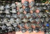 RGBS36 15 inches 16mm star coffee jasper gemstone beads wholesale