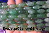 RIBS05 15 inches 8*13mm rice green strawberry quartz gemstone beads wholesale