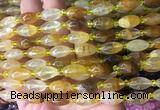 RIBS06 15 inches 8*13mm rice yellow gum flower gemstone beads wholesale