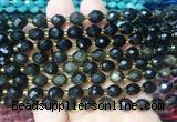 RIBS33 15 inches 6*8mm faceted rice golden obsidian gemstone beads