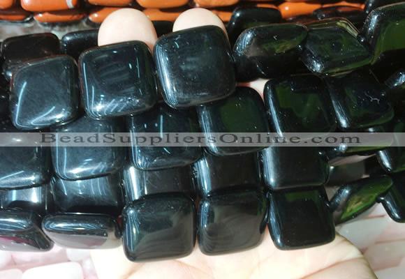 SRBS10 15 inches 20mm square black obsidian gemstone beads wholesale