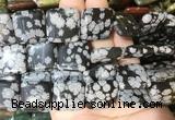 SRBS11 15 inches 20mm square snowflake obsidian gemstone beads wholesale