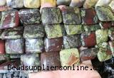 SRBS12 15 inches 20mm square dragon blood jasper gemstone beads wholesale