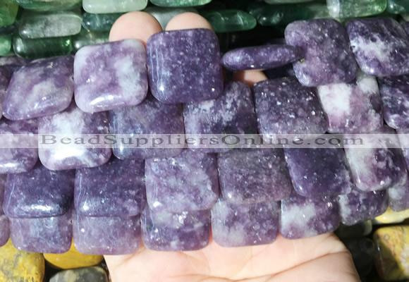 SRBS16 15 inches 20mm square lepidolite gemstone beads wholesale