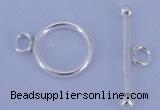 SSC03 5pcs 10mm donut 925 sterling silver toggle clasps