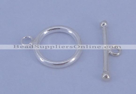 SSC04 5pcs 14mm donut 925 sterling silver toggle clasps