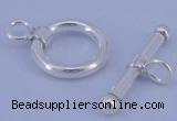 SSC06 5pcs 10mm donut 925 sterling silver toggle clasps