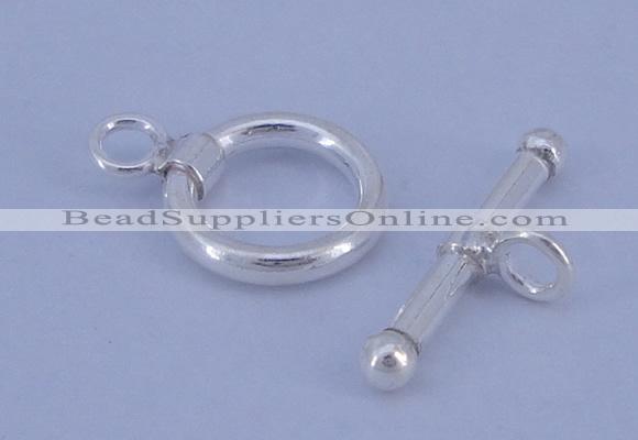 SSC06 5pcs 10mm donut 925 sterling silver toggle clasps