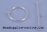 SSC07 5pcs 22mm donut 925 sterling silver toggle clasps