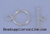 SSC10 5pcs 12mm donut 925 sterling silver toggle clasps