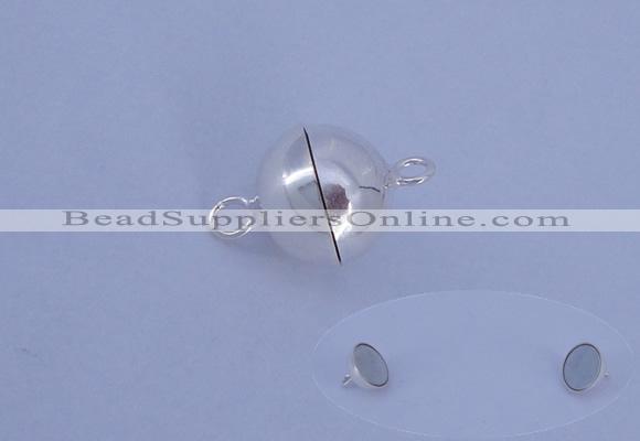 SSC103 2pcs 10mm round 925 sterling silver magnetic clasps