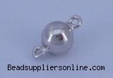 SSC106 5pcs 6mm round 925 sterling silver magnetic clasps