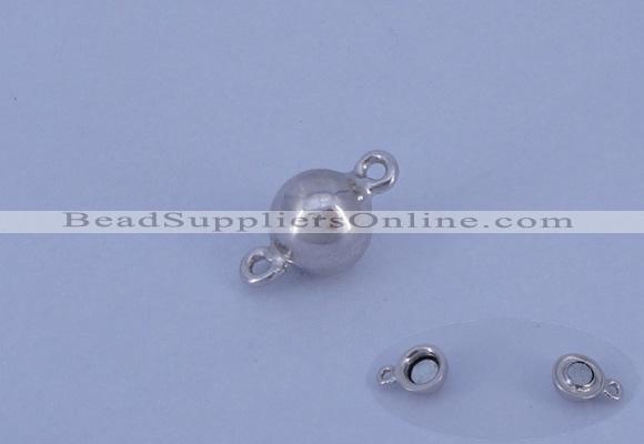 SSC106 5pcs 6mm round 925 sterling silver magnetic clasps