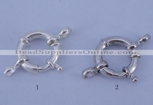 SSC205 5pcs 16mm 925 sterling silver spring rings clasps