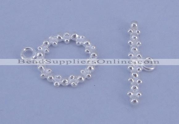 SSC22 5pcs 11mm donut 925 sterling silver toggle clasps