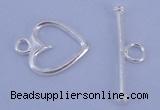 SSC28 5pcs 11*14mm heart 925 sterling silver toggle clasps