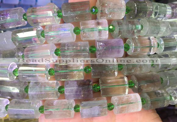 TBBS107 15 inches 10*14mm faceted tube green crystal gemstone beads