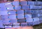 TBBS109 15 inches 10*14mm faceted tube blue chalcedony gemstone beads