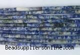 TBBS15 15 inches 4*13mm tube blue spot stone beads