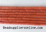 TBBS37 15 inches 4*13mm tube synthetic coral gemstone beads