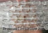 TBBS41 15 inches 12*16mm faceted tube white crystal beads wholesale