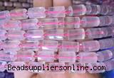 TBBS75 15 inches 8*12mm faceted tube rose quartz gemstone beads