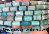 TBBS93 15 inches 10*14mm faceted tube amazonite gemstone beads