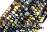 TEBS08 15 inches 5*8mm faceted rondelle golden & blue tiger eye beads