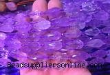 TRBS01 15 inches 8*16mm faceted teardrop amethyst gemstone beads