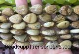 TRBS36 15 inches 13*18mm flat teardrop picture jasper gemstone beads