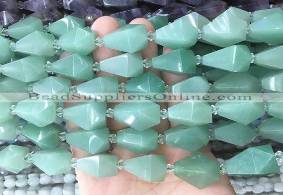 TRBS56 15 inches 11*22mm - 12*25mm faceted teardrop green aventurine beads