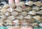 TRBS58 15 inches 11*22mm - 12*25mm faceted teardrop quartz beads