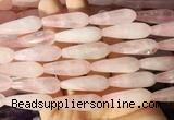 TRBS68 15 inches 10*30mm faceted teardrop rose quartz beads wholesale