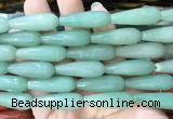 TRBS71 15 inches 10*30mm faceted teardrop green aventurine beads wholesale