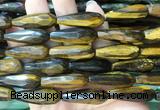 TRBS74 15 inches 10*30mm faceted teardrop yellow tiger eye beads wholesale