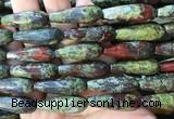 TRBS78 15 inches 10*30mm faceted teardrop dragon blood jasper beads wholesale