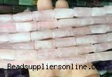 TWBS01 15 inches 9*20mm twist column rose quartz gemstone beads