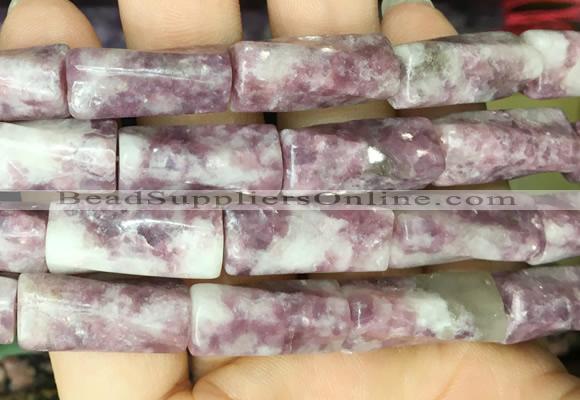 TWBS03 15 inches 9*20mm twist column lepidolite gemstone beads