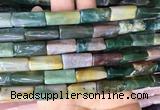 TWBS08 15 inches 9*20mm twist column indian agate gemstone beads