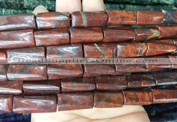 TWBS12 15 inches 9*20mm twist column brecciated jasper gemstone beads