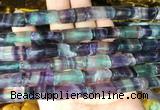 TWBS19 15 inches 9*20mm twist column rainbow fluorite gemstone beads