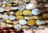 TWBS34 15 inches 13*18mm twist oval yellow crazy agate beads wholesale