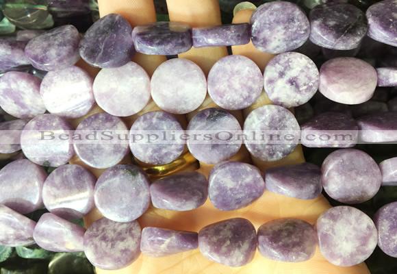 TWBS64 15 inches 16mm twist coin lepidolite beads wholesale